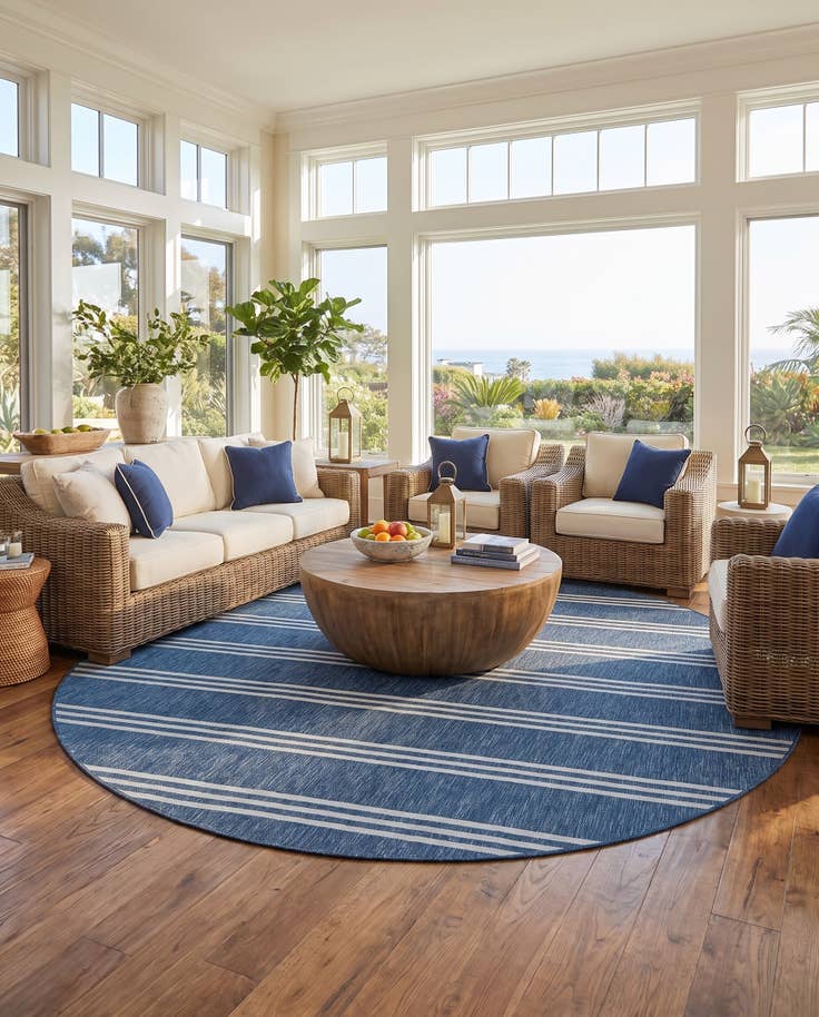 Detail image of 10' 8 x 10' 8 Easy-Clean Jill Zarin Anguilla Indoor / Outdoor Round Rug