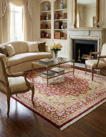5' 3 x 7' 7 Hand Knotted Qom Silk Persian Rug