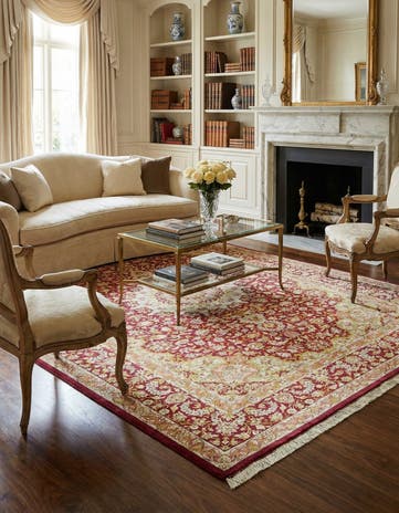 5' 3 x 7' 7 Hand Knotted Qom Silk Persian Rug