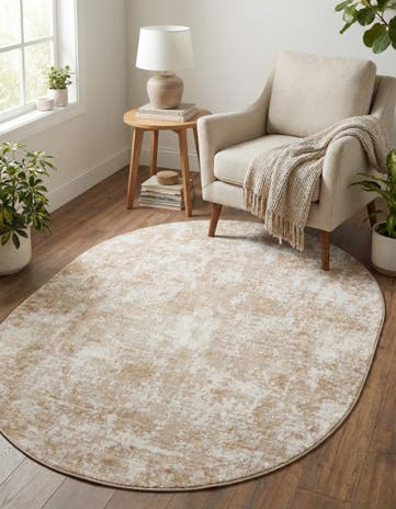 Sand Aurora Oval Rug