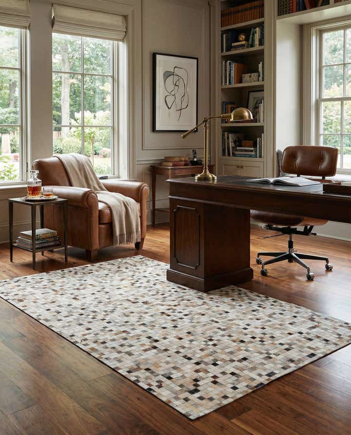 5' x 8' Cowhide Leather Rug