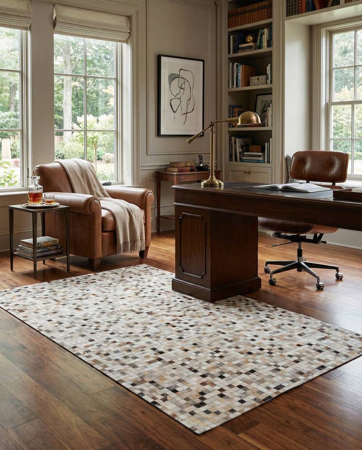Detail image of 5' x 8' Cowhide Leather Rug