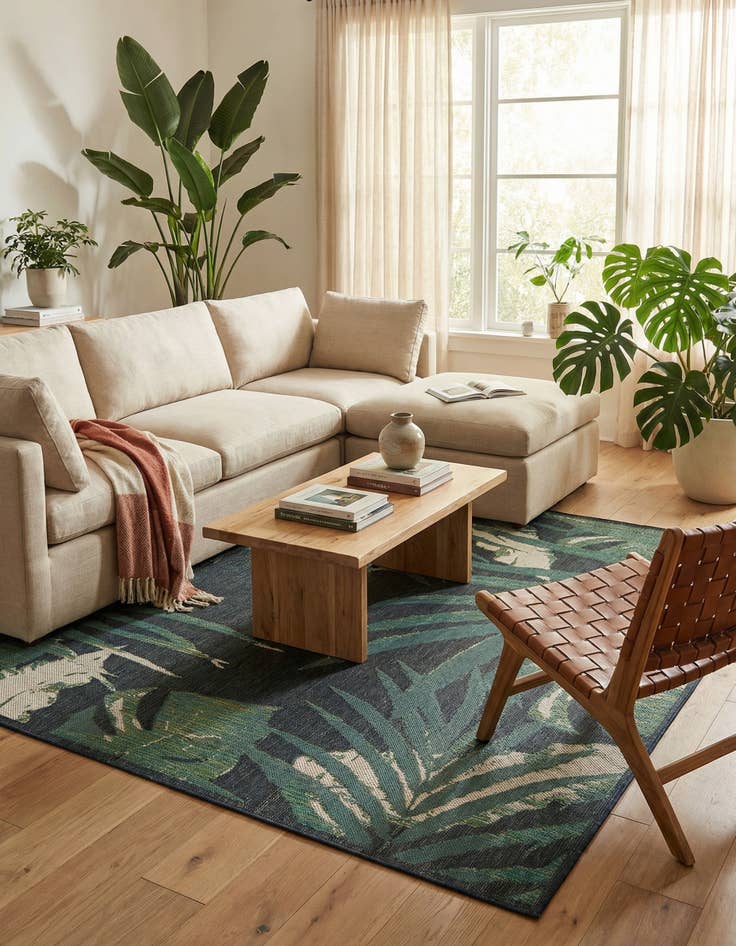 Detail image of  7' 10 x 7' 10  Washable Baja Indoor / Outdoor Square Rug