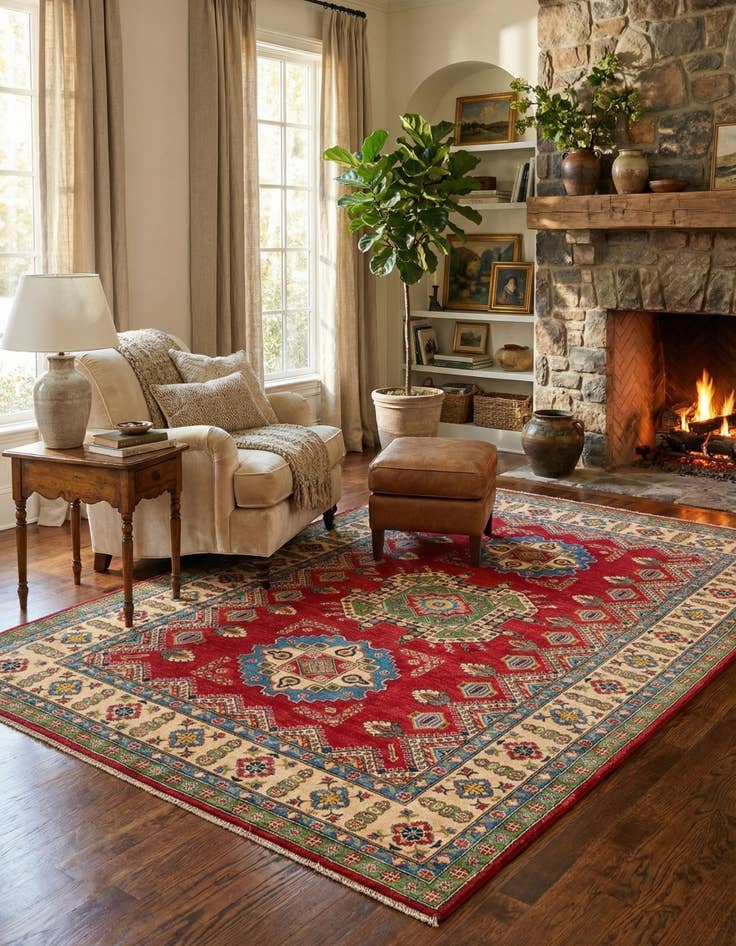 Detail image of  6' 8 x 9' 7  Hand Knotted Kazak Rug