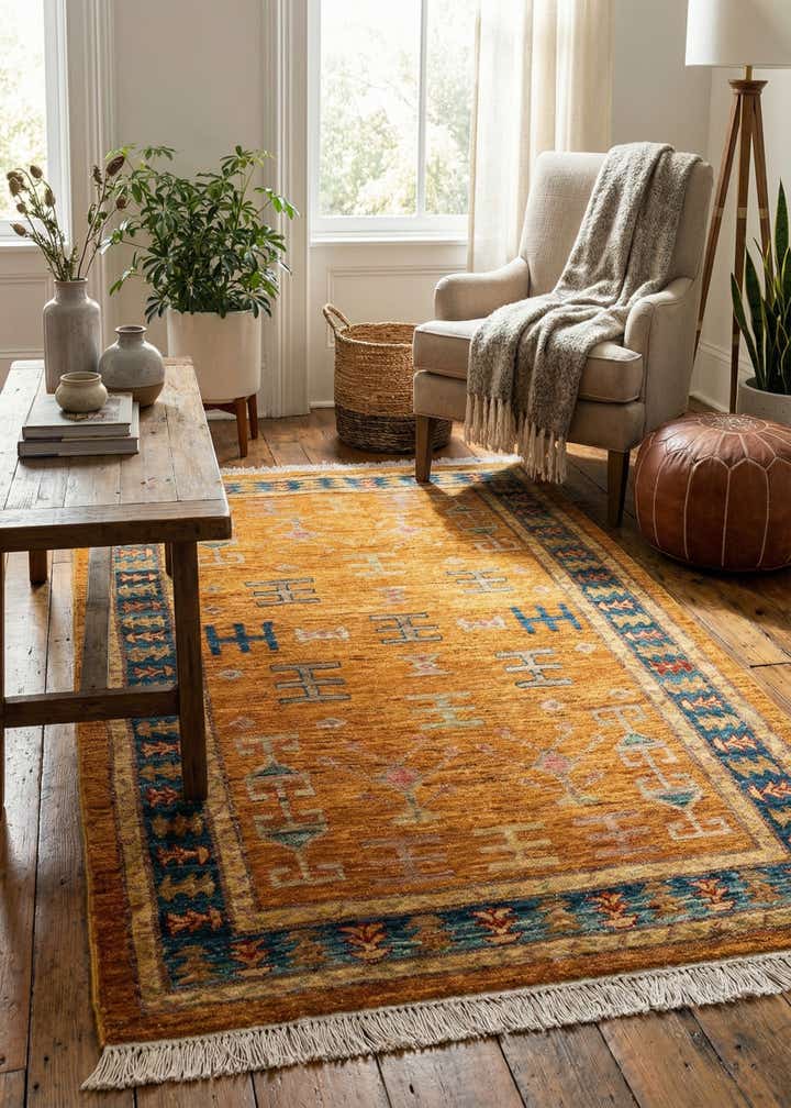 3' 2 x 5' 7 Hand Knotted Ziegler Wool Rug