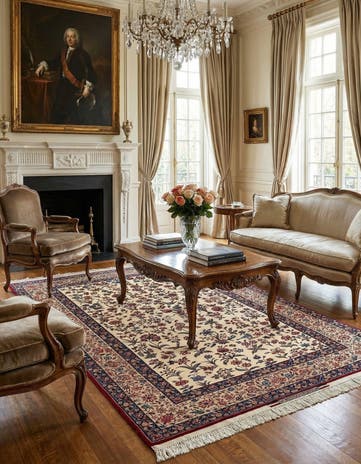 4' 10 x 7' 8 Isfahan Wool Rug