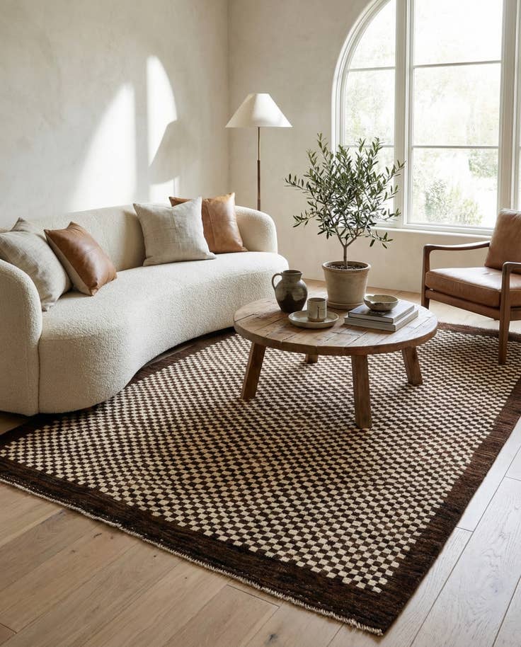 Detail image of 5' 6 x 7' 11 Hand Knotted Moroccan Wool Rug