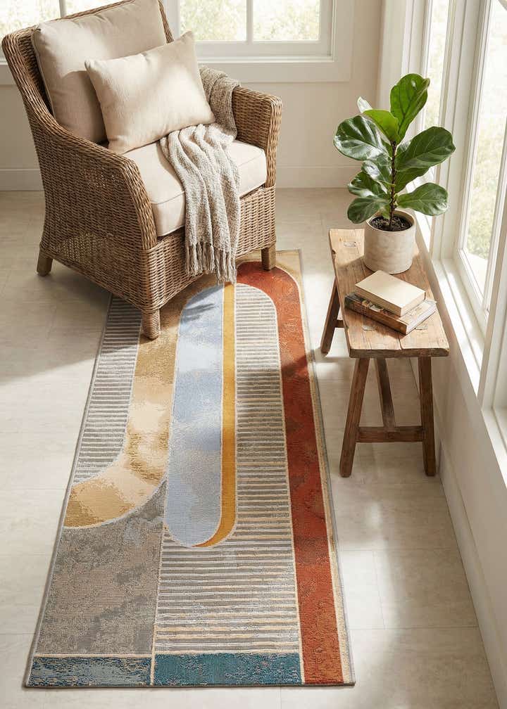 2' x 5' 1 Easy-Clean Modern Indoor / Outdoor Runner Rug