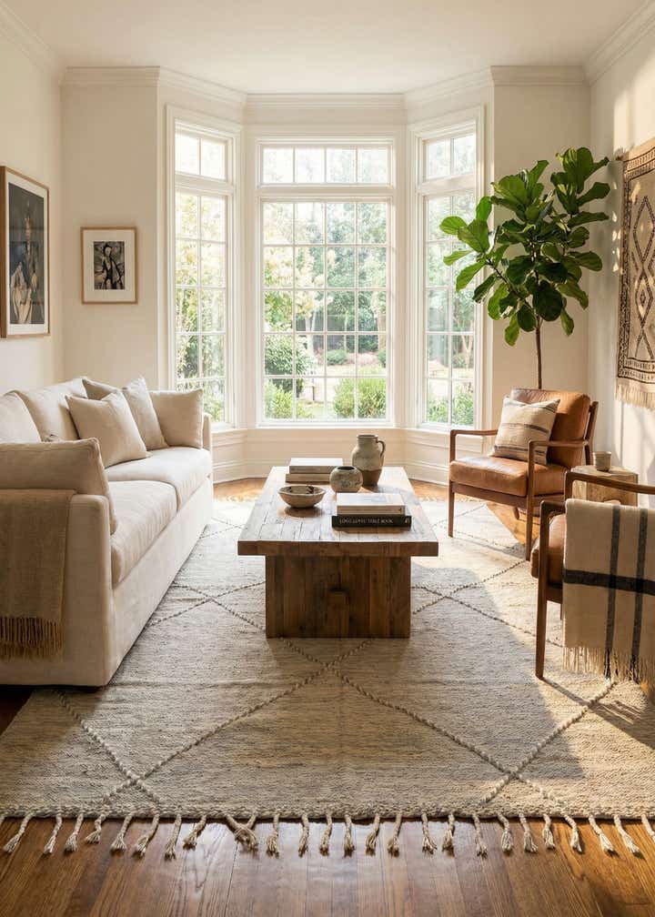 6' 8 x 9' 10 Hand Knotted Moroccan Wool Rug
