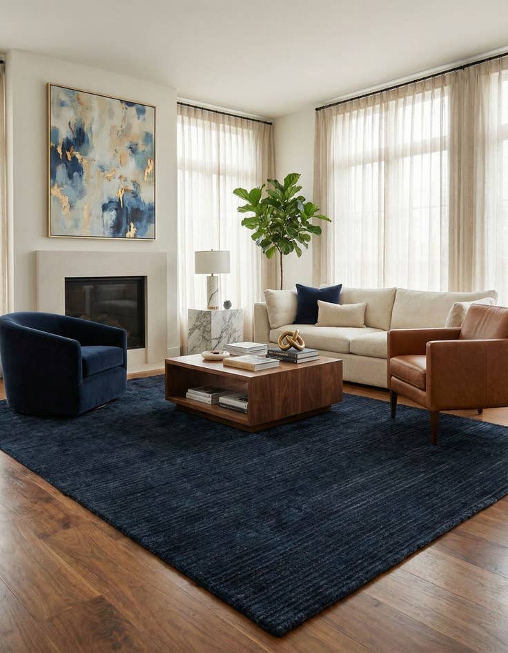 Detail image of 6' 3 x 9' 9 Hand Knotted Darya Wool Rug