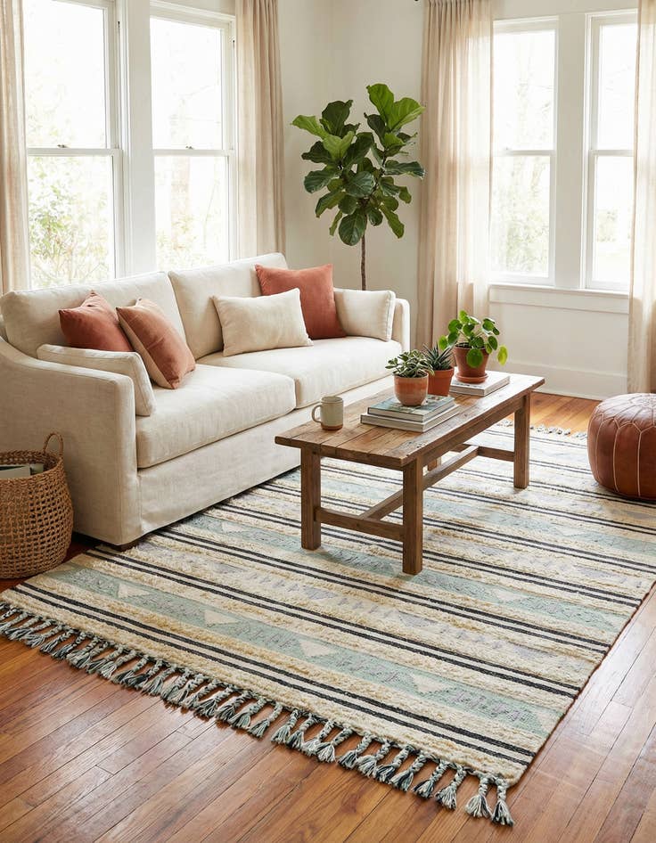 Detail image of 8' x 10'  Hand Woven Arizona Wool Rug