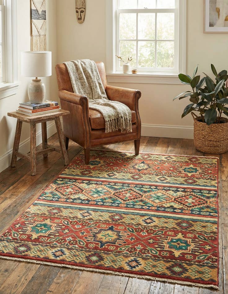 Detail image of 2' 9 x 4' 2 Hand Knotted Kazak Rug