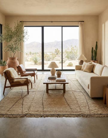 9' x 12' 7 Hand Knotted Moroccan Wool Rug