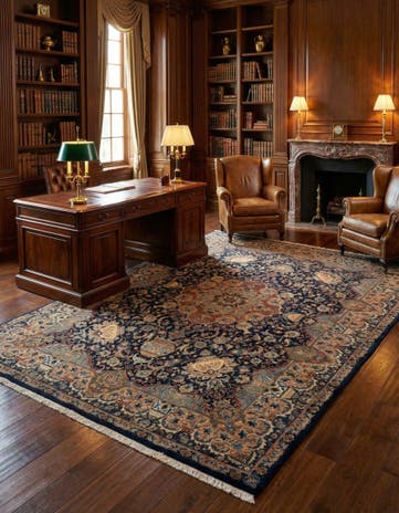 9' 10 x 13' 1 Hand Knotted Kashmar Persian Wool Rug