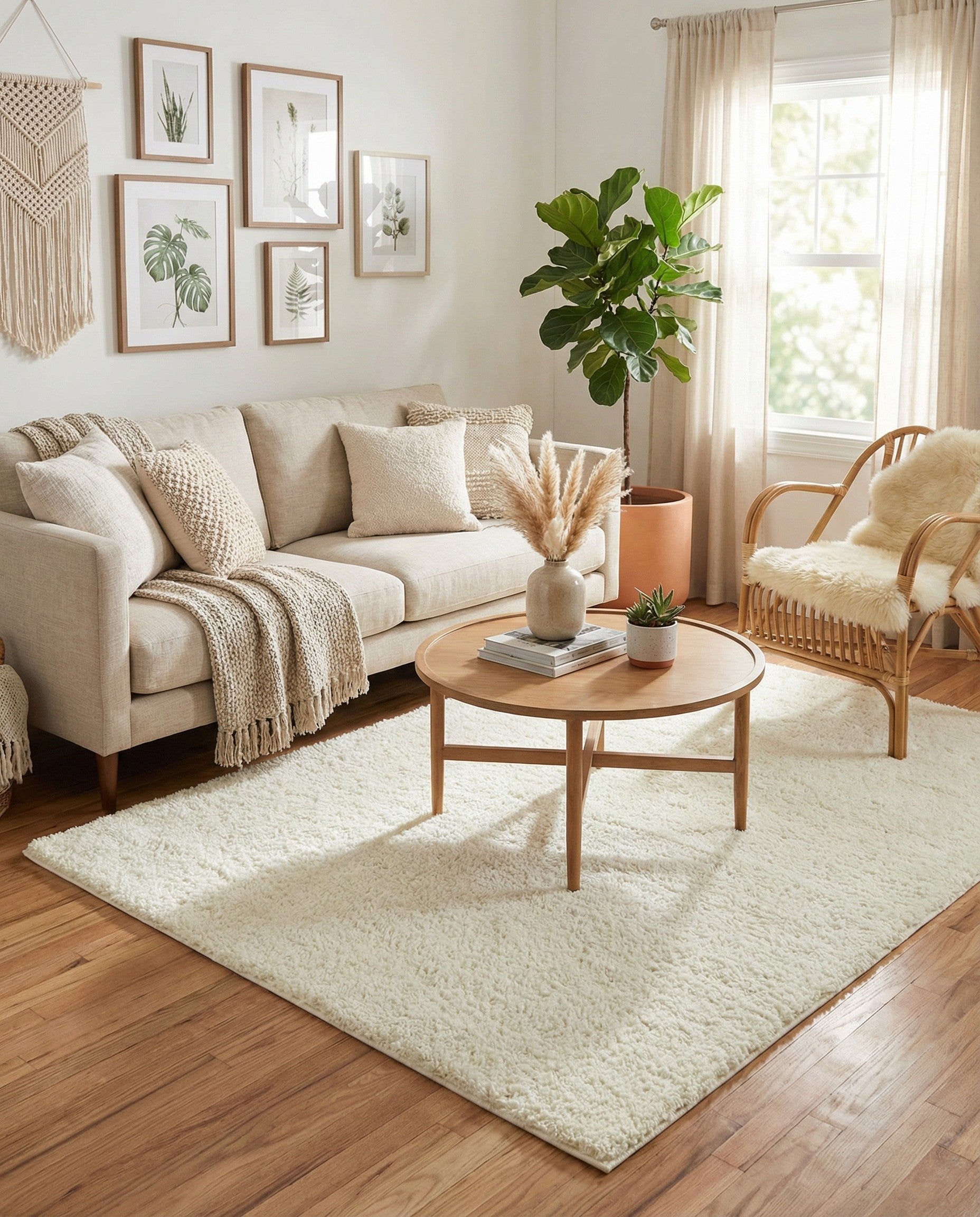  4' x 6' Soft Solid Shag Rug