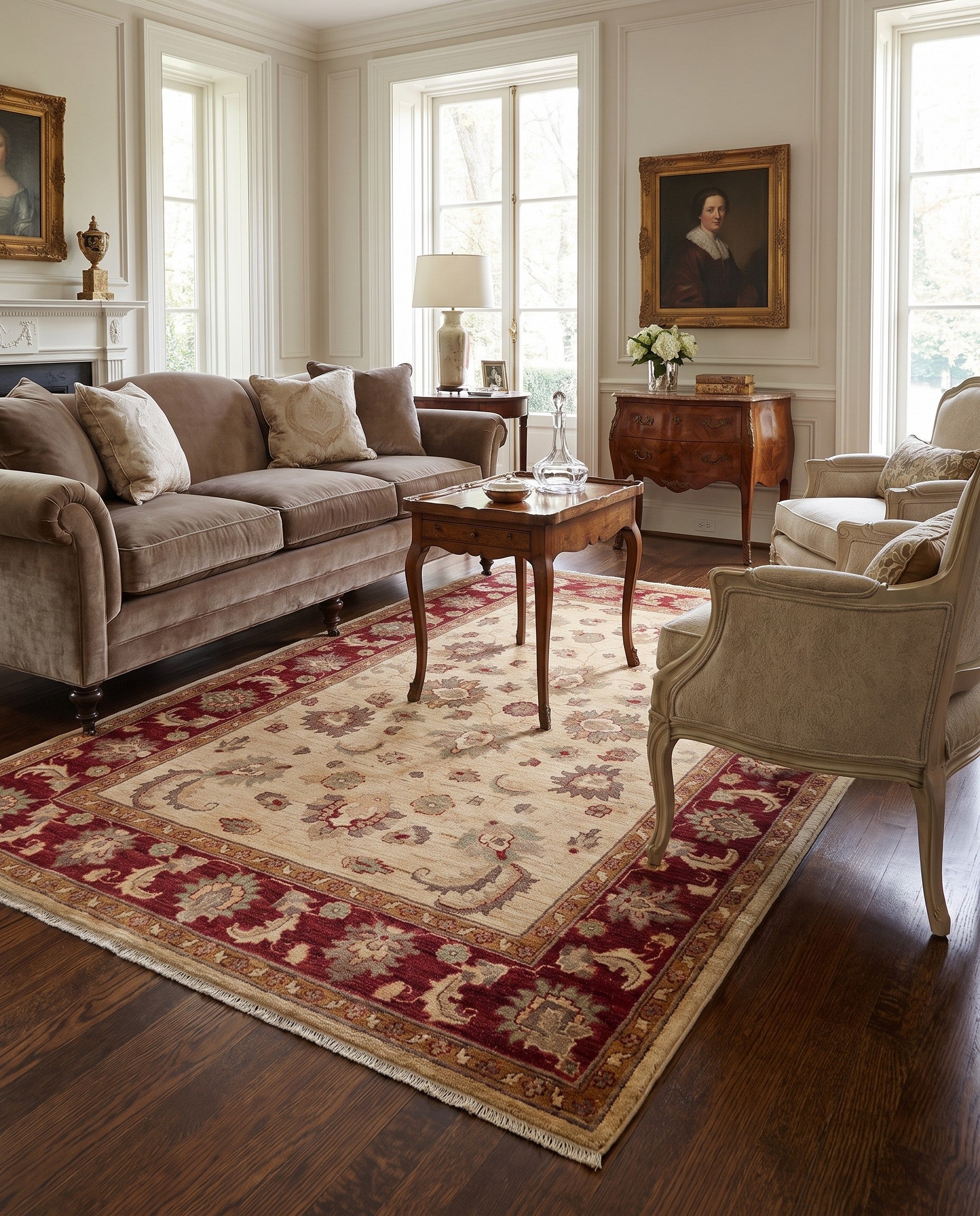 5' 1 x 6' 8 Hand Knotted Ziegler Rug