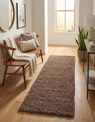 2' 7 x 10' Solid Shag Runner Rug