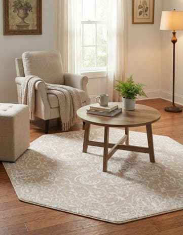 Beige Nepal Octagon Rug