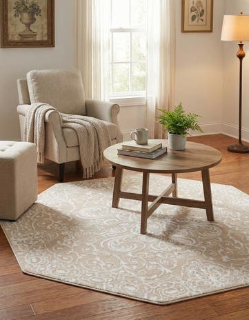 Beige Nepal Octagon Rug