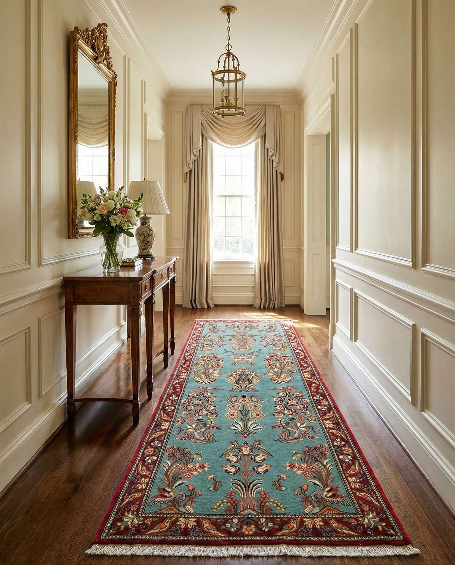 2' 8 x 7' 4 Hand Knotted Qom Persian Runner Rug