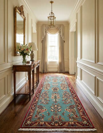 2' 8 x 7' 4 Hand Knotted Qom Persian Runner Rug