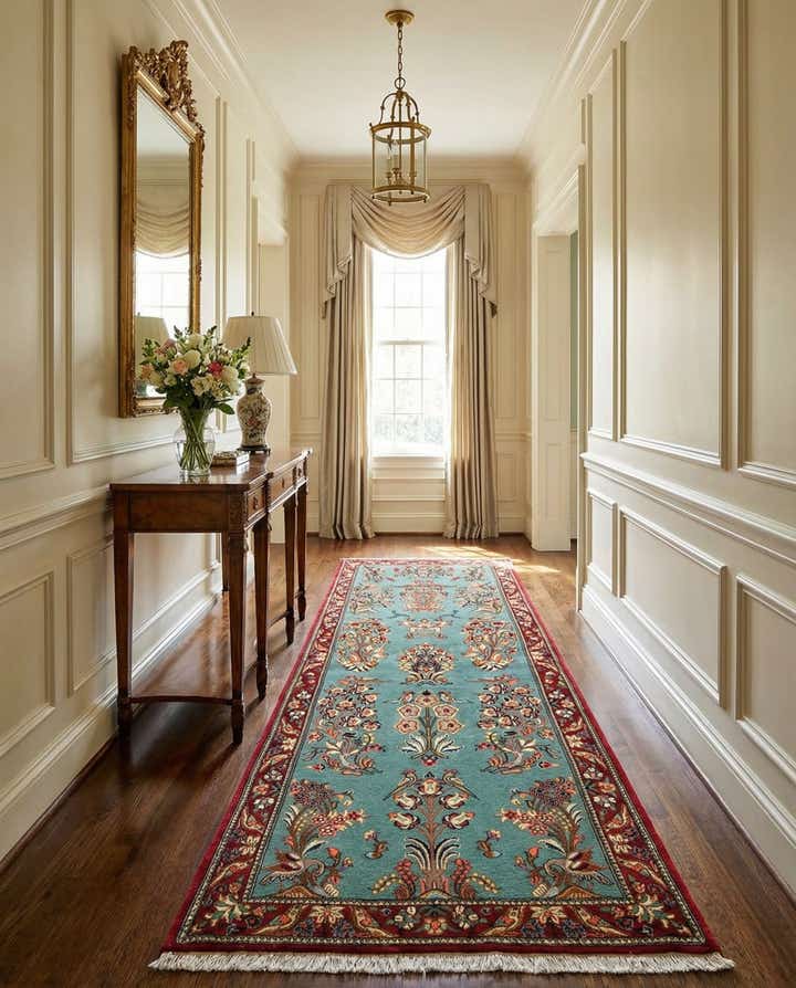 2' 8 x 7' 4 Hand Knotted Qom Persian Runner Rug