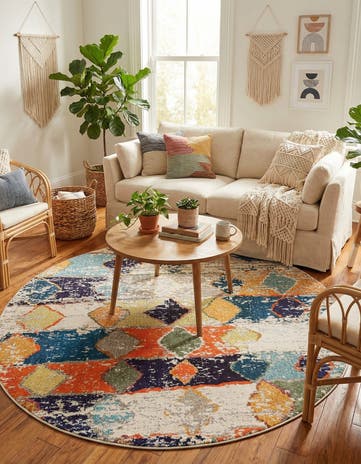 7' x 7' Washable Vivid Round Rug