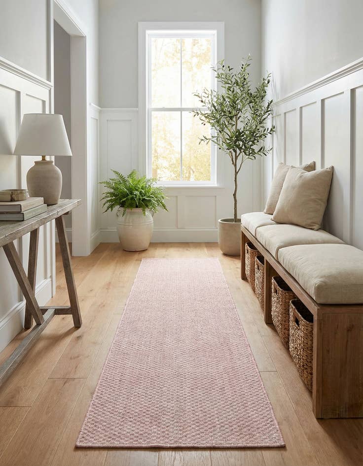 Detail image of 2' x 8'  Washable Solid Indoor / Outdoor Runner Rug