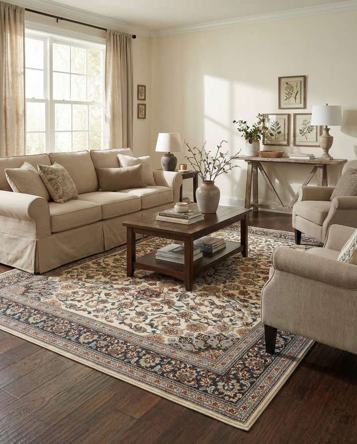7' 10 x 10' Easy-Clean Traditional Indoor / Outdoor Rug