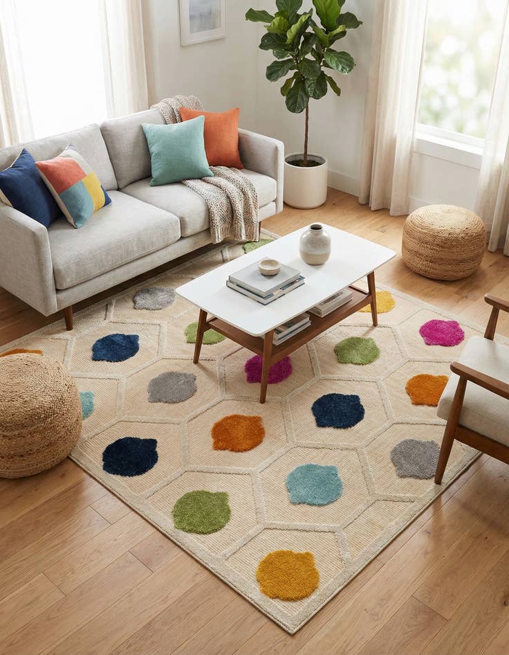 Detail image of 5' 3 x 5' 3  Washable Aruba Indoor / Outdoor Square Rug