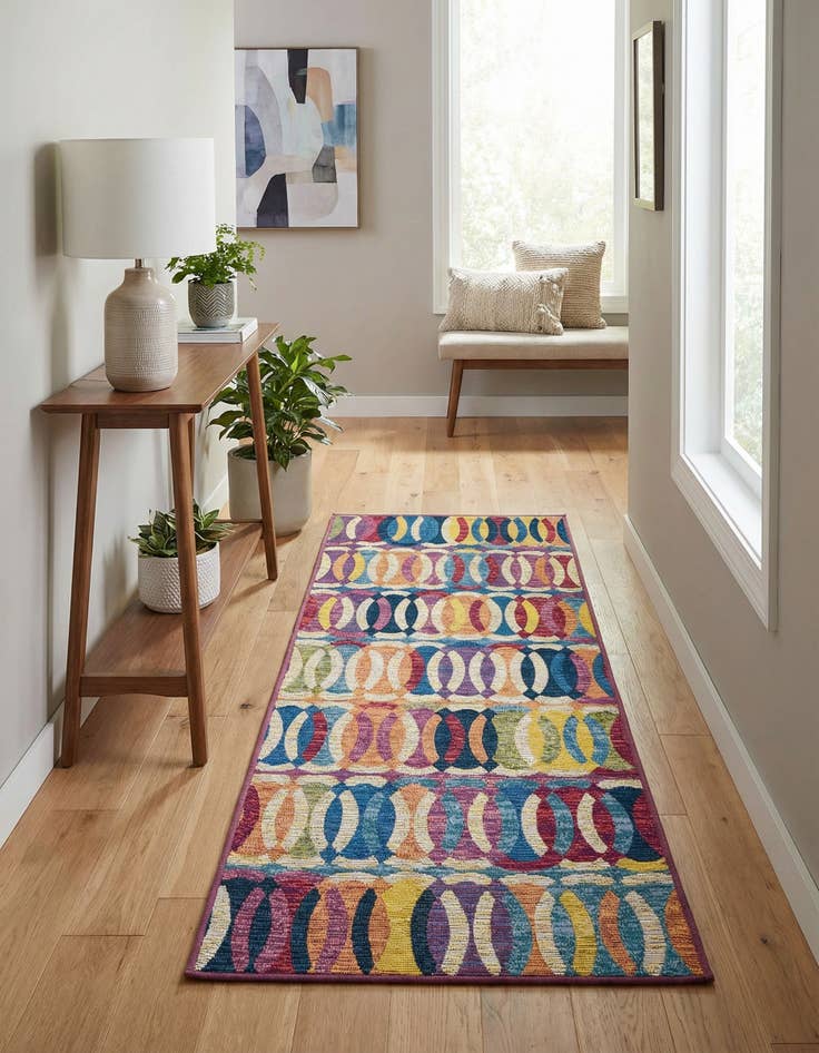 Detail image of 2' x 5' Easy-Clean Modern Indoor / Outdoor Runner Rug