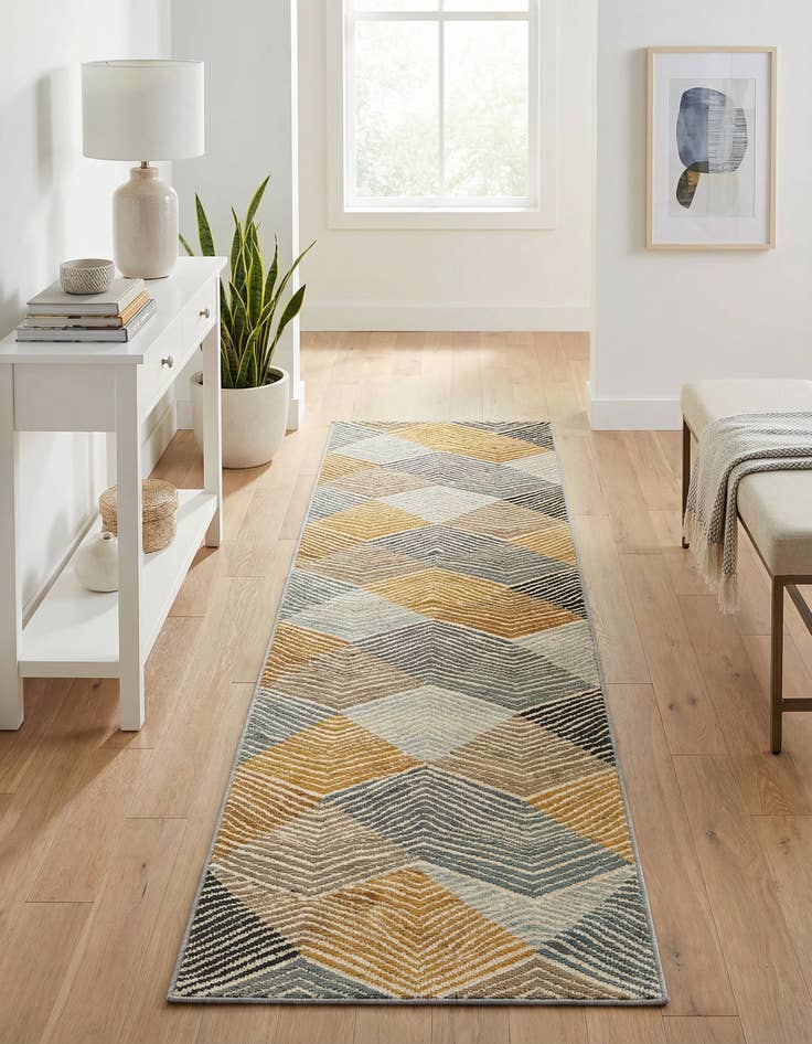 Detail image of 2' x 8' Easy-Clean Modern Indoor / Outdoor Runner Rug