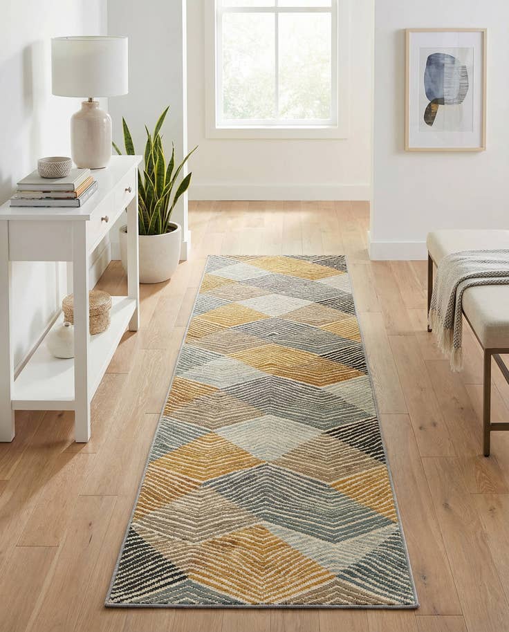 Detail image of 2' x 8' Easy-Clean Modern Indoor / Outdoor Runner Rug