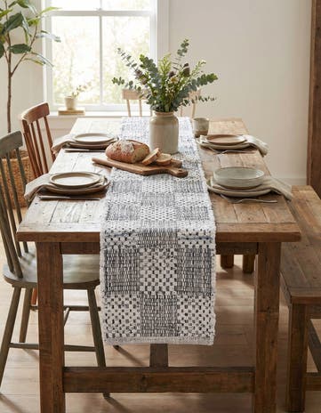 1' 2 x 10' Hand Woven Chindi Cotton Table Runner Rug