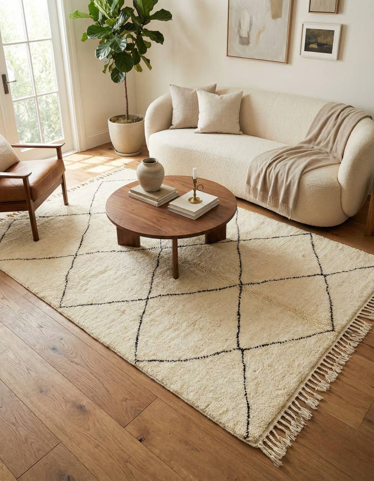 Detail image of 5' 4 x 8'  Hand Knotted Moroccan Wool Rug