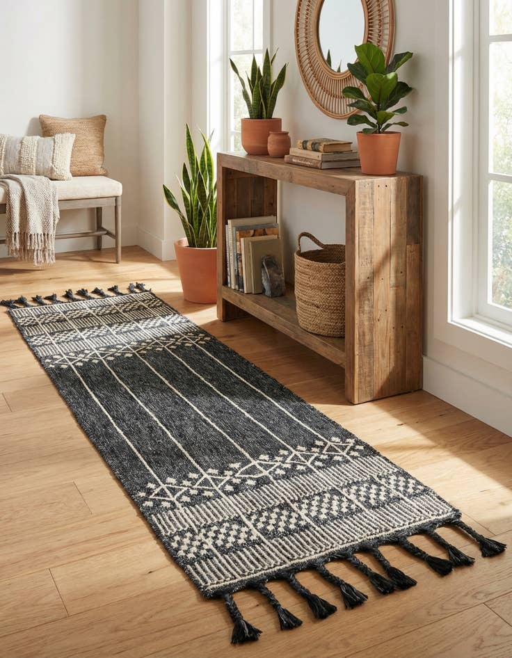 Detail image of 2' 2 x 5' 1  Washable Eco Bohemian Indoor / Outdoor Runner Rug