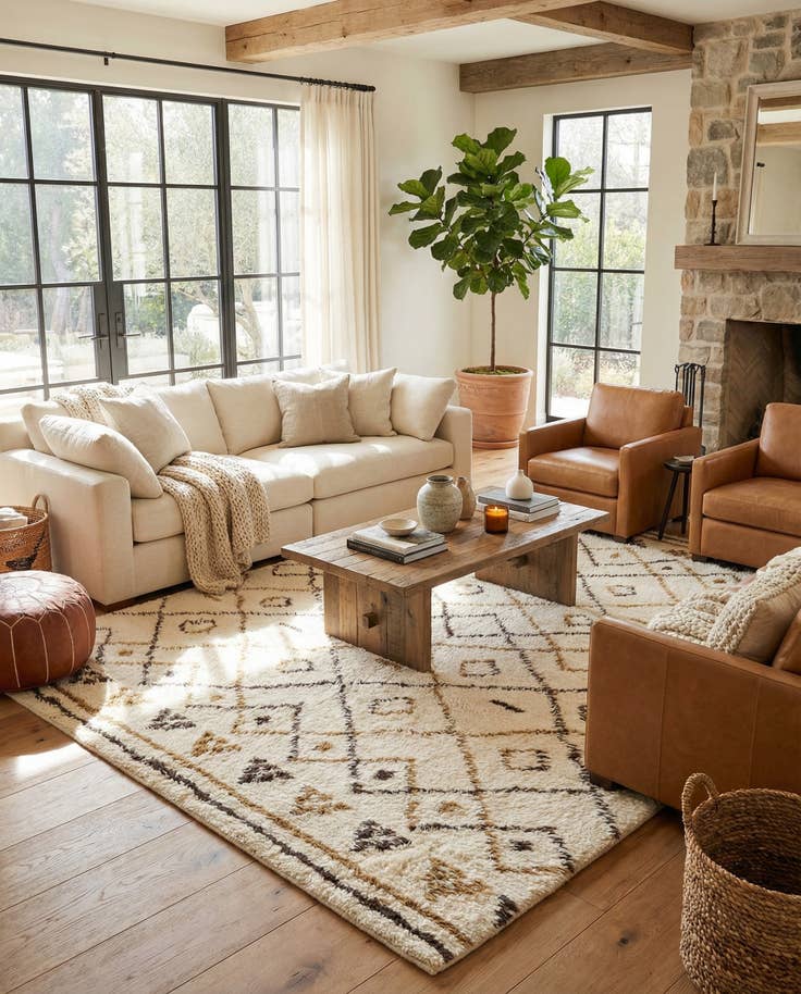 Detail image of 7' 10 x 10' 2 Hand Knotted Moroccan Wool Rug