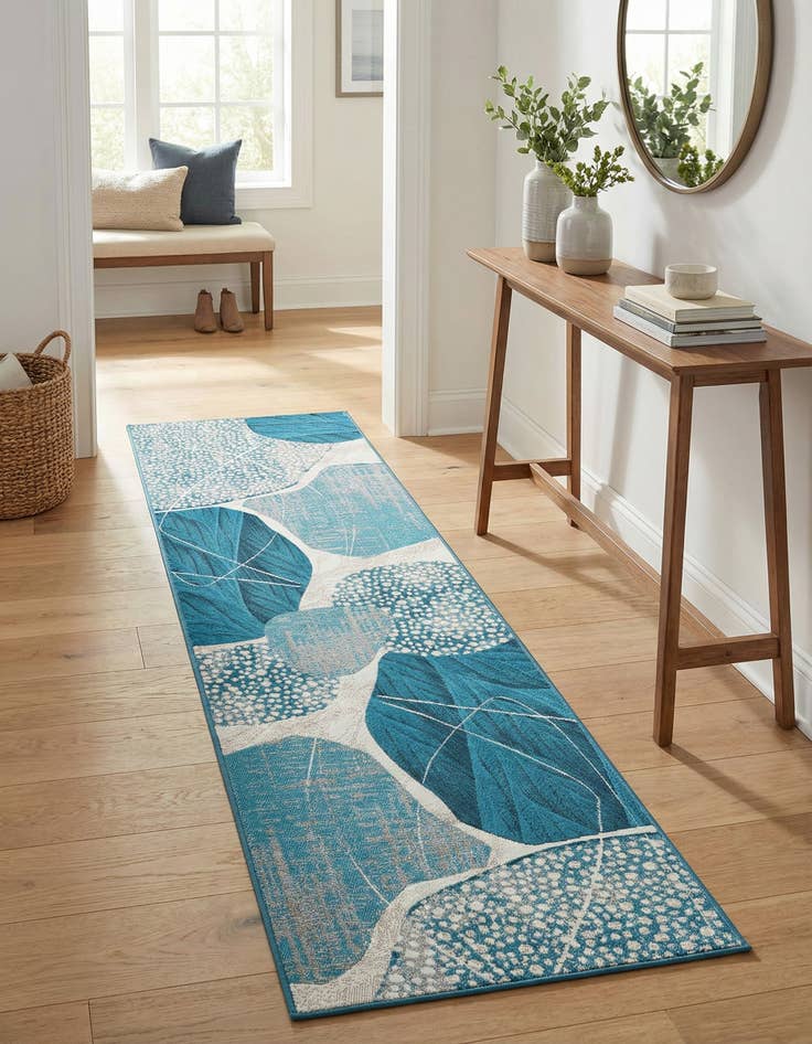 Detail image of  2' 7 x 10'  Washable Modern Indoor / Outdoor Runner Rug