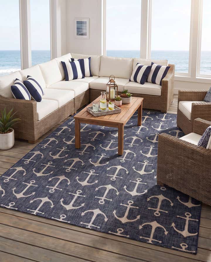 10' x 14' Easy-Clean Coastal Indoor / Outdoor Rug