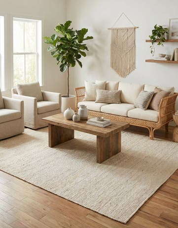 9' x 12' Handmade Braided Jute Rug