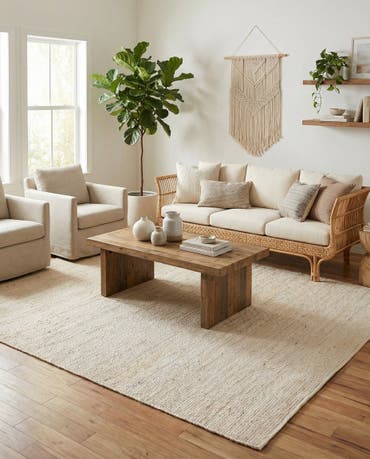  9' x 12'  Hand Braided Jute Rug