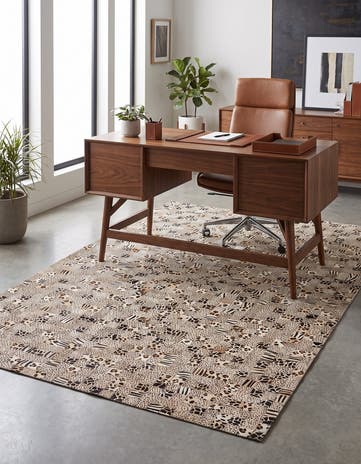 5' 1 x 8' Cowhide Leather Rug