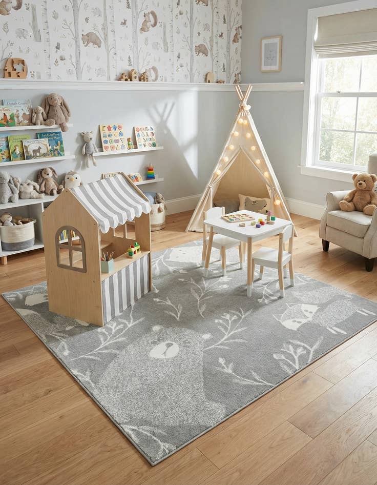 Detail image of 7' 10 x 7' 10 Whimsy Kids Square Rug