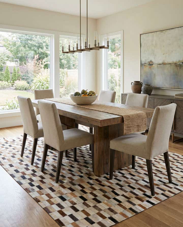 4' 11 x 7' 10 Cowhide Stocks Rug