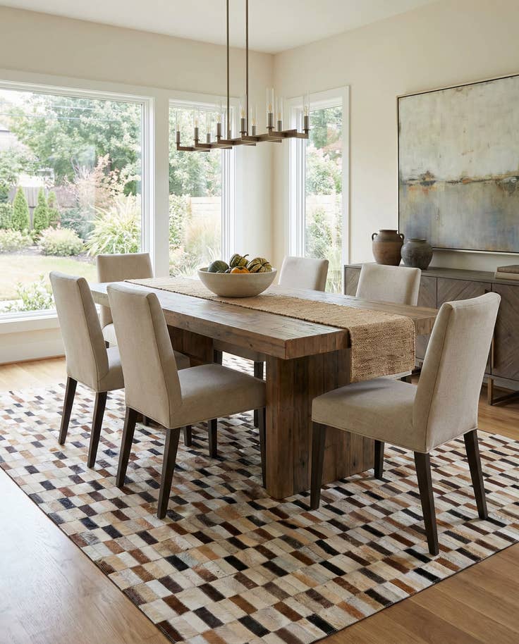 Detail image of 4' 11 x 7' 10 Cowhide Stocks Rug
