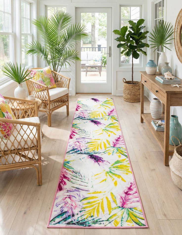 Detail image of 2' x 10' Easy-Clean Jill Zarin Caribbean Indoor / Outdoor Runner Rug