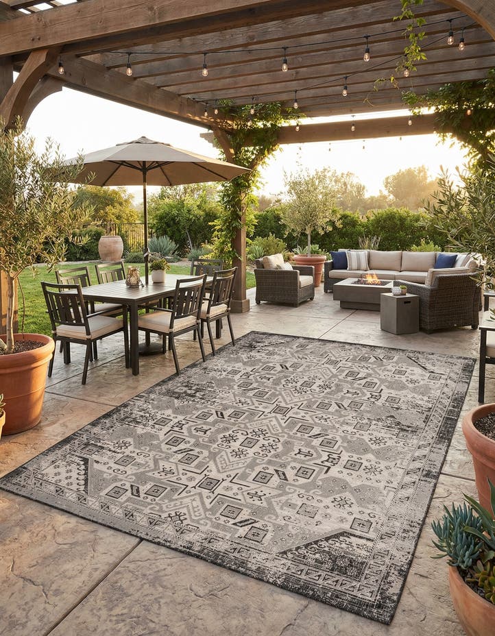 10' x 13' Easy-Clean Aztec Indoor / Outdoor ...