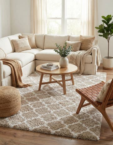 Taupe Moroccan Shag Rug