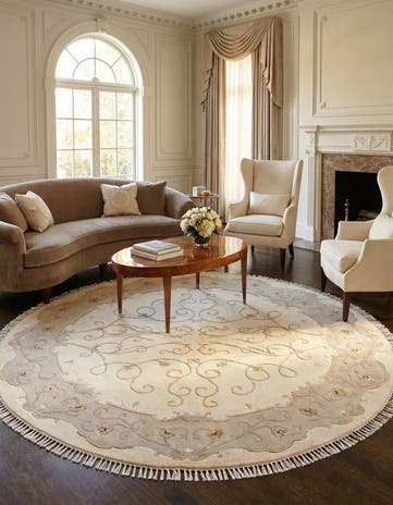 6' 5 x 6' 5 Hand Knotted Darya Round Rug