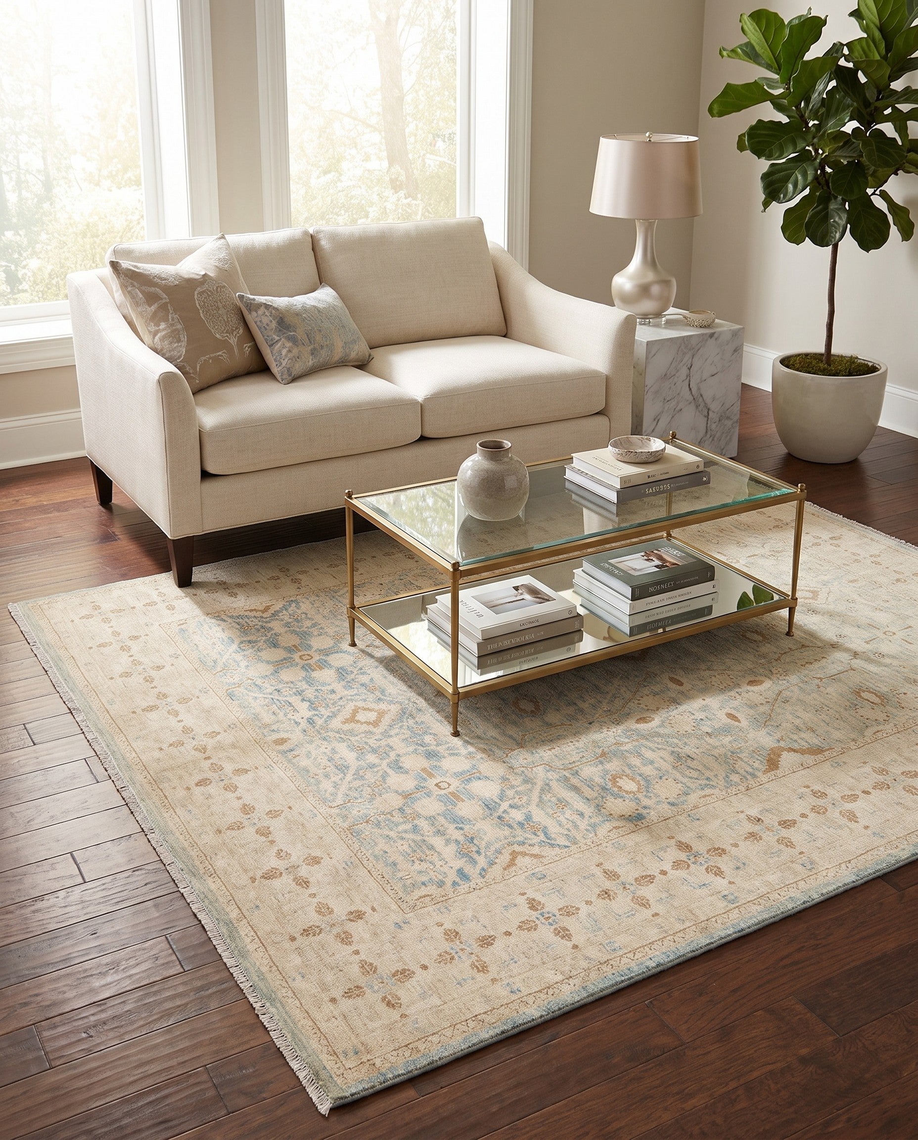 4' 10 x 6' 7 Hand Knotted Ziegler Rug